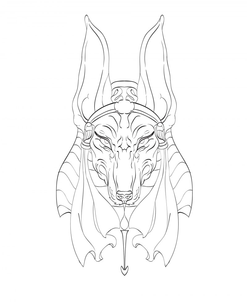 Анубис рисунок карандашом