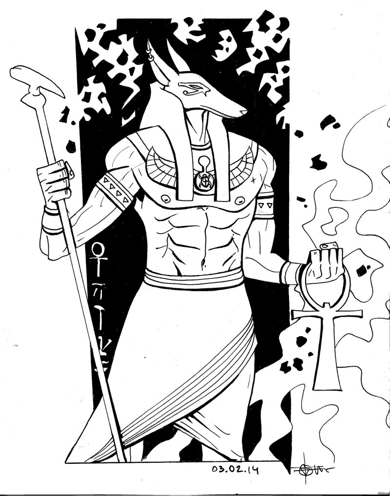 Тату Амон ра и Анубис