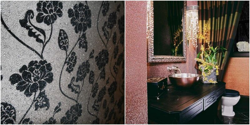 Бисерные обои в интерьере