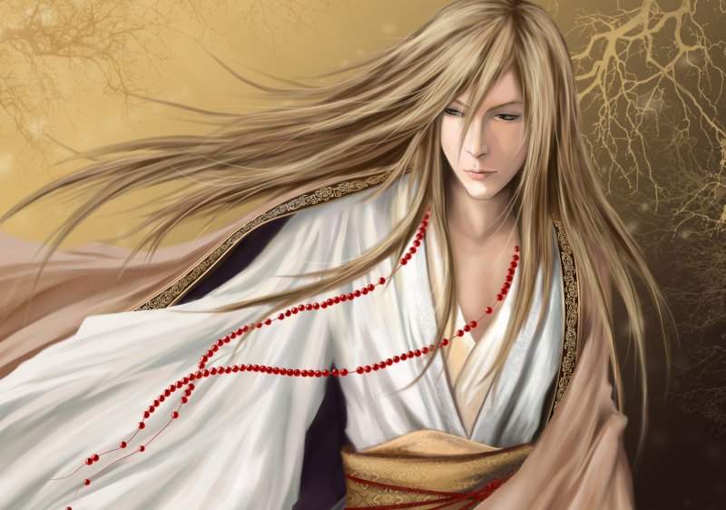 Блондин с длинными волосами арт