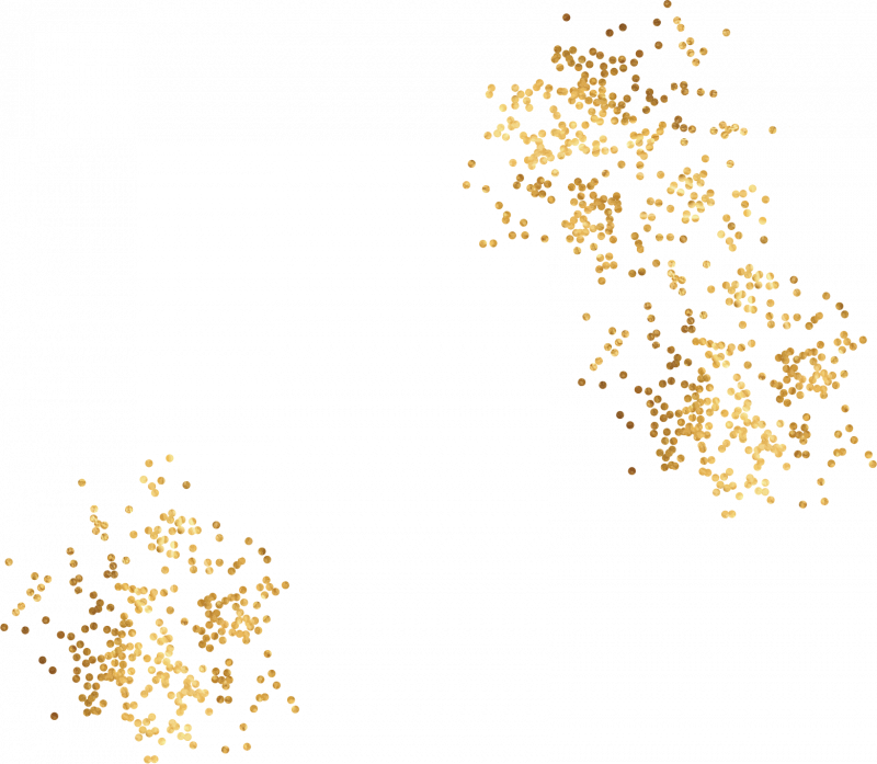 Золотое конфетти на прозрачном фоне