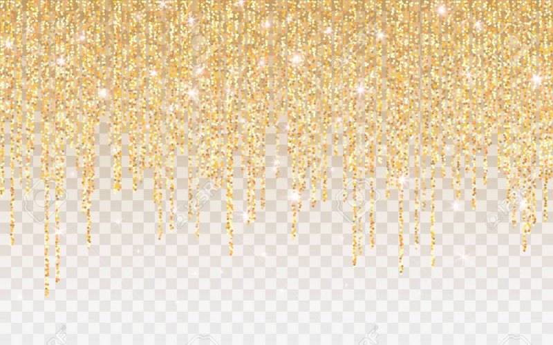 Золотые блестки на прозрачном фоне
