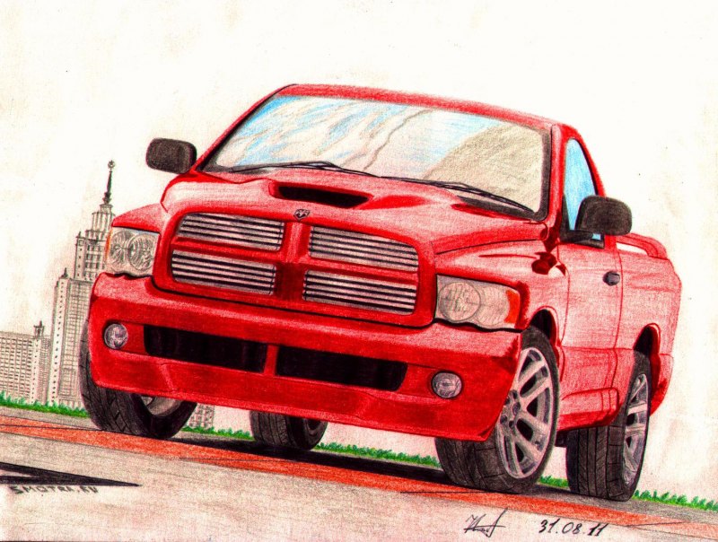 Dodge Ram нарисовать