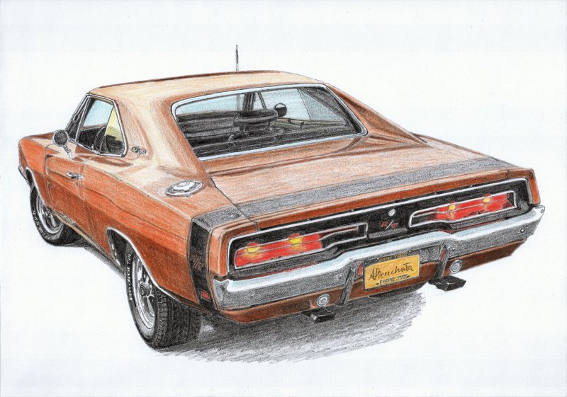 Чарджер 1969 нарисовать