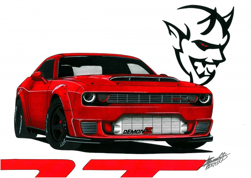 Dodge Challenger srt Demon чертеж