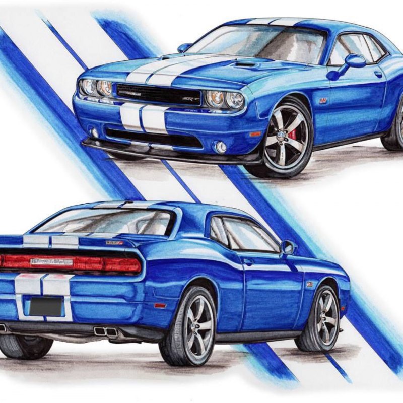 Dodge Challenger рисунок