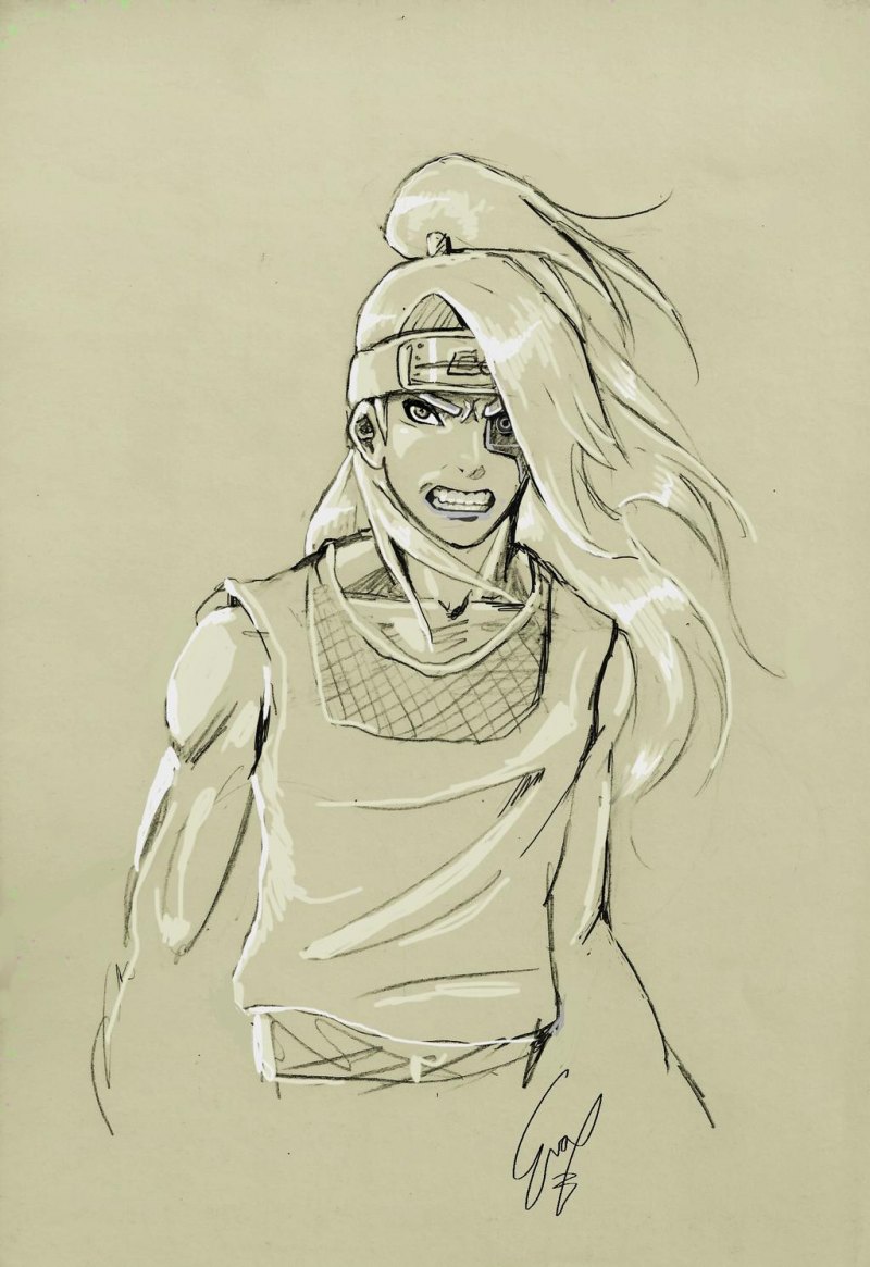 Раскраска Наруто Дейдары