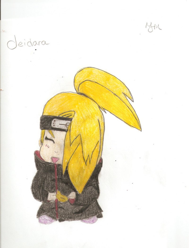 Дейдара арт на аву черно белый