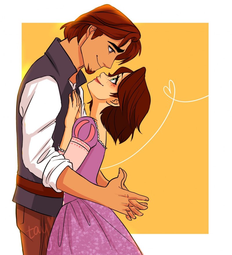 Рапунцель и Флинн арт