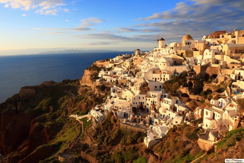 Остров Санторини Греция 4k