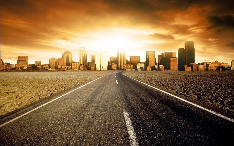 Город с дорогой