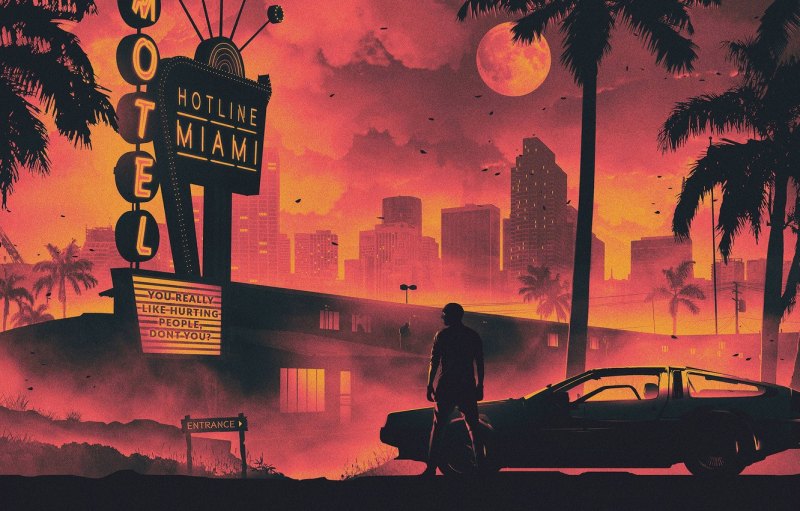 Хотлайн Майами Бэкграунд