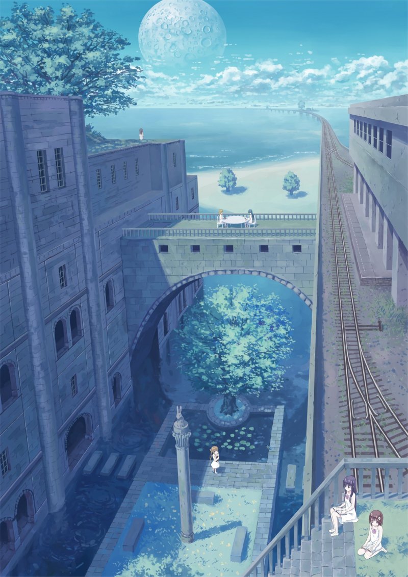 Аниме пейзаж школа