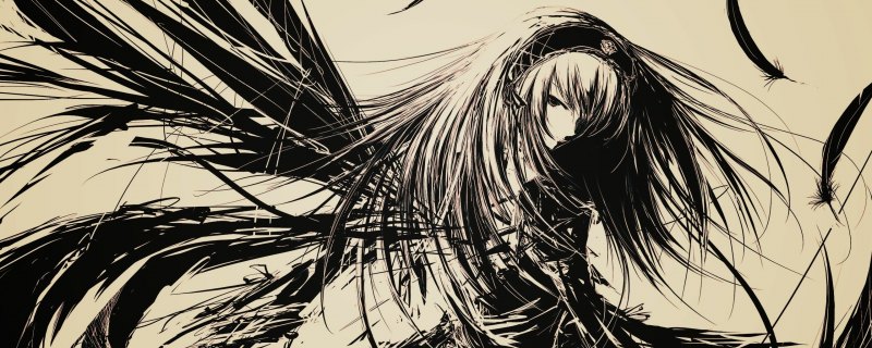 Баннер аниме чб