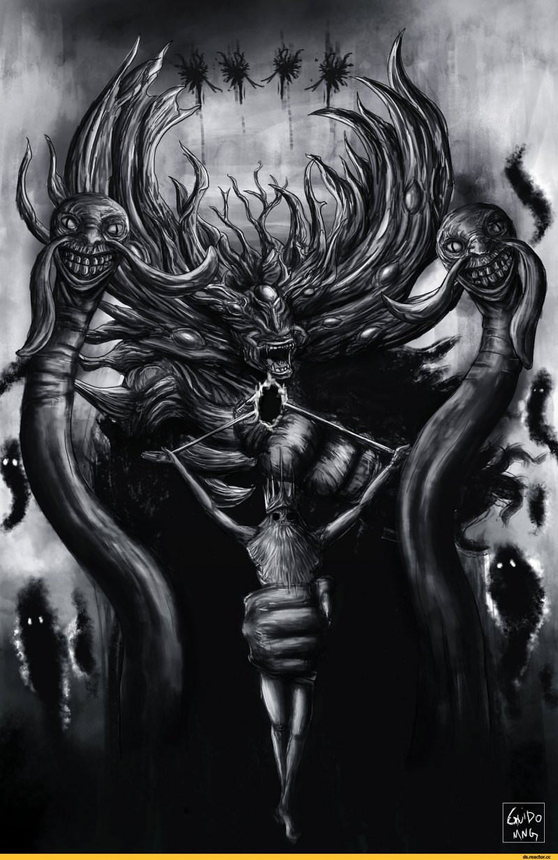 Манус отец бездны Dark Souls арт