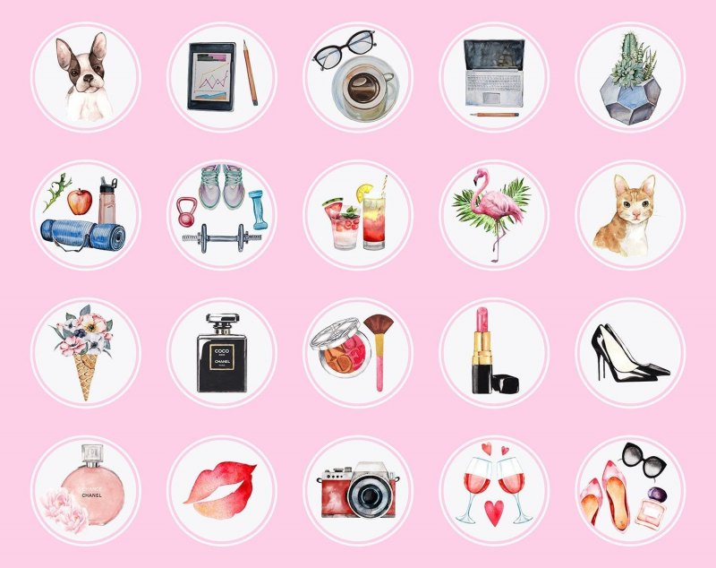 Набор значков для инстаграмма