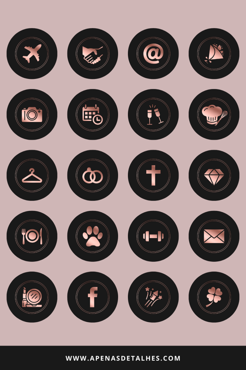 Иконки для актуального в одном стиле