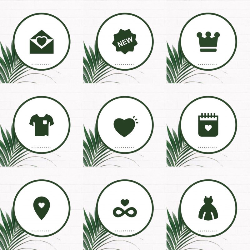 Значки для актуального в одном стиле