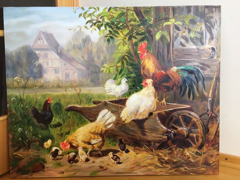 Птичий двор живопись