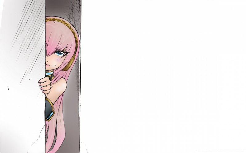 Аниме девочка выглядывает