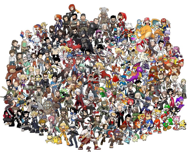 Много персонажей на одной картинке