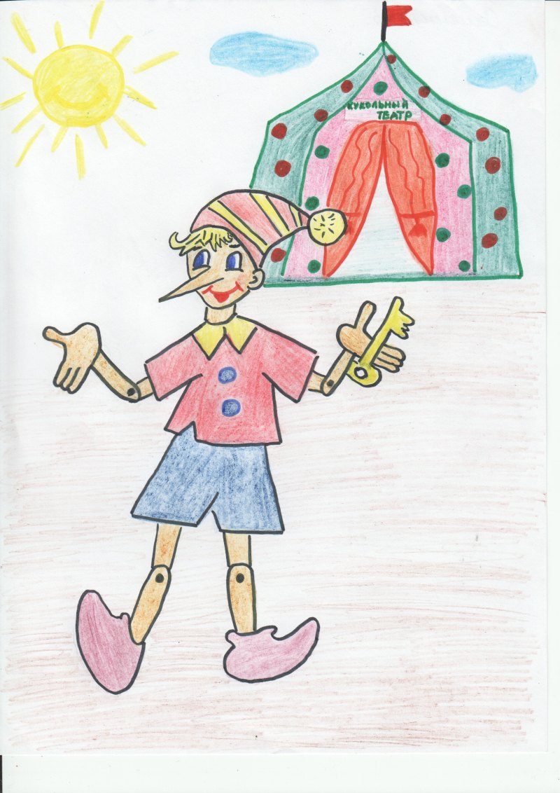 Рисунок к сказке Буратино