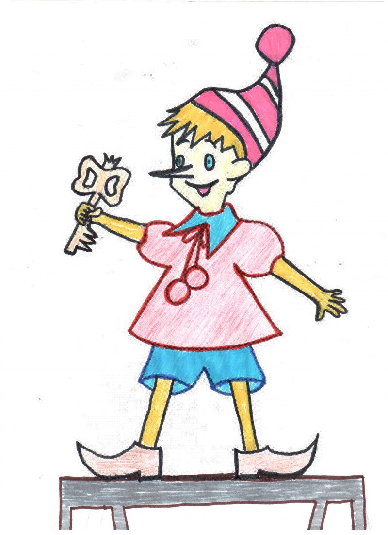 Детские рисунки Буратино