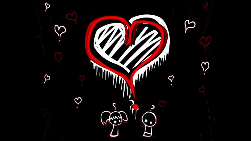 Парные обои сердечко