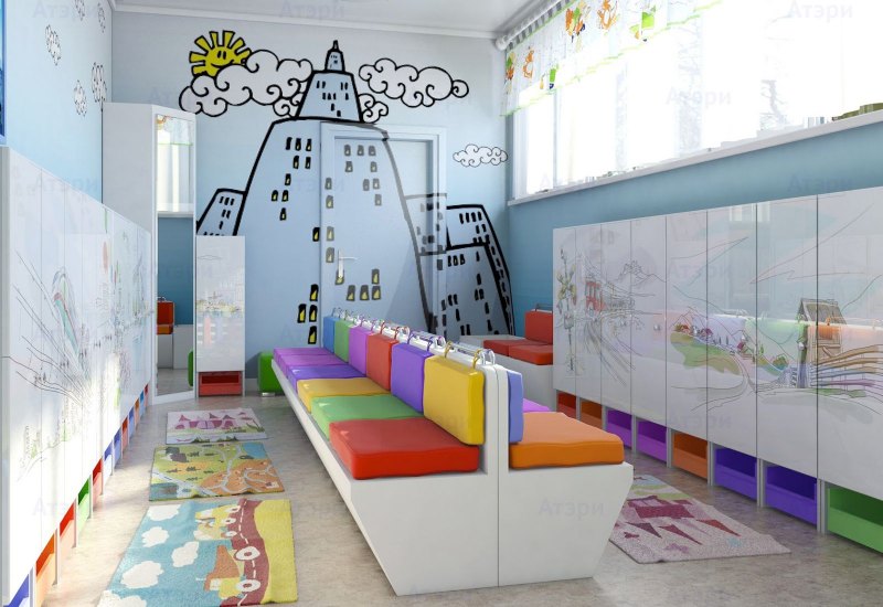 Раздевалка в детском саду