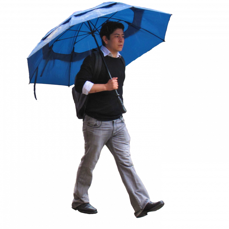 Человек под зонтом