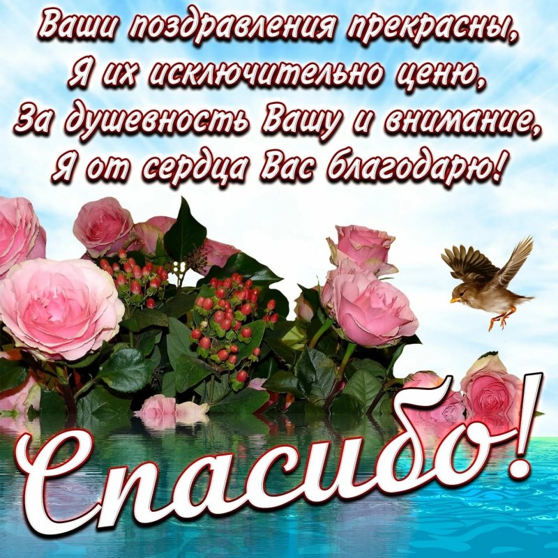 Открытка спасибо за поздравления друзья