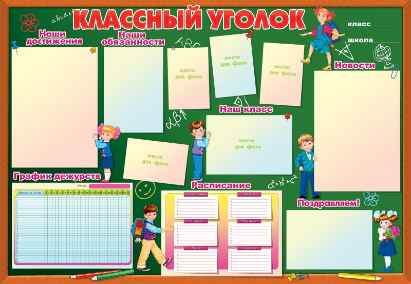 Украшение класса уголок