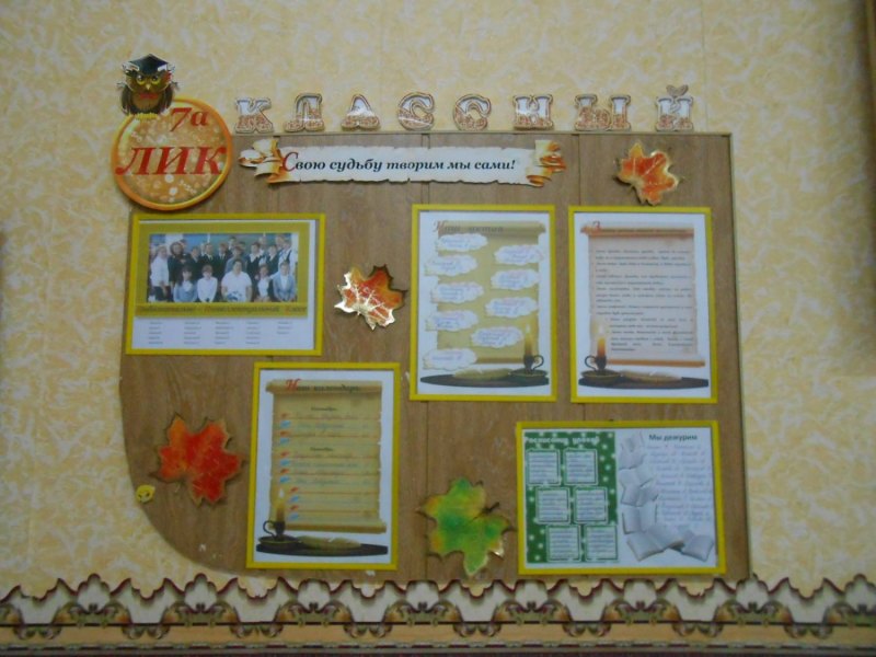 Оригинальный уголок класса