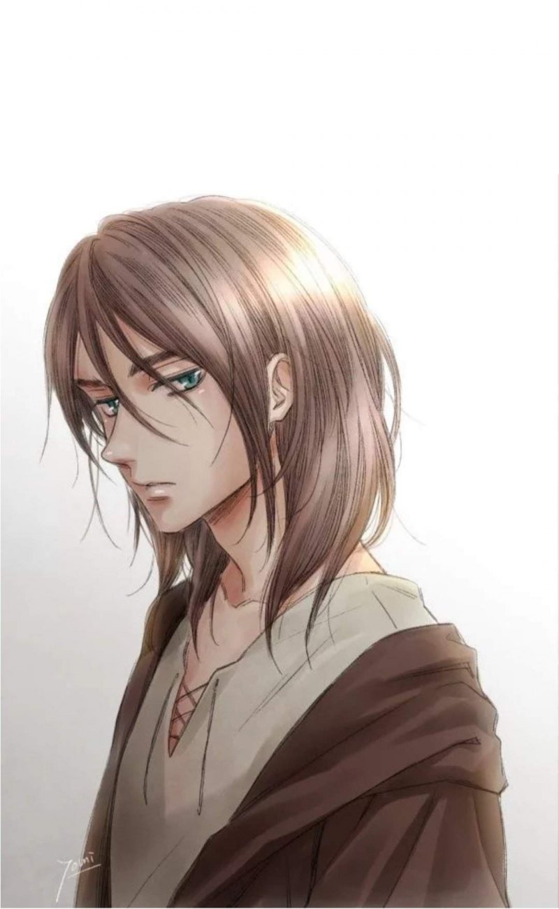 Эрен Йегер с длинными волосами