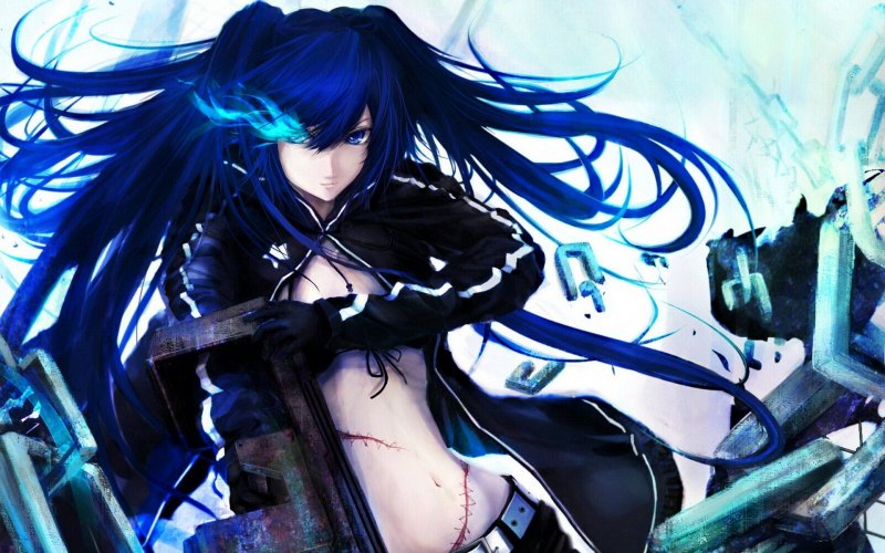 Black Rock Shooter аниме Красноволосая