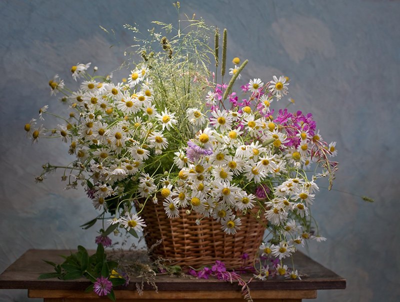 Полевые цветы в вазе