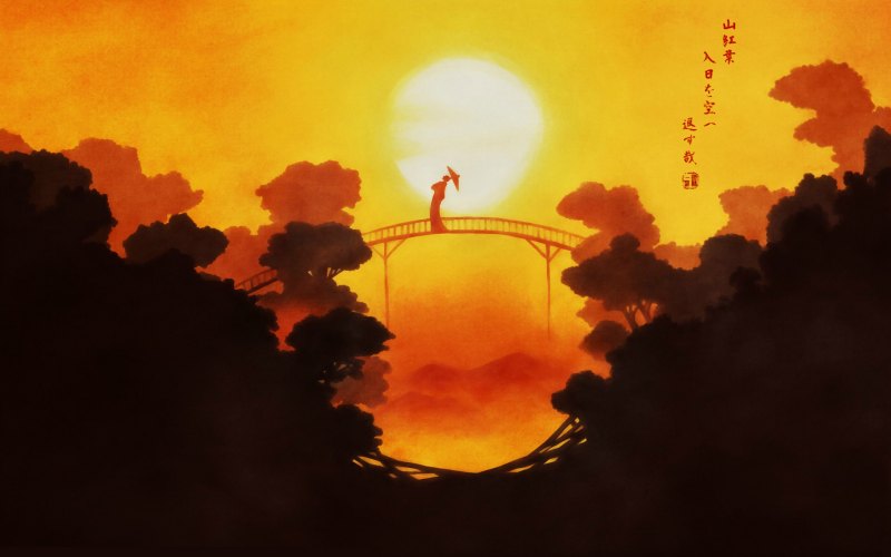 Солнце в японском стиле