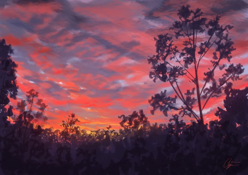 Эстетика аниме пейзажи