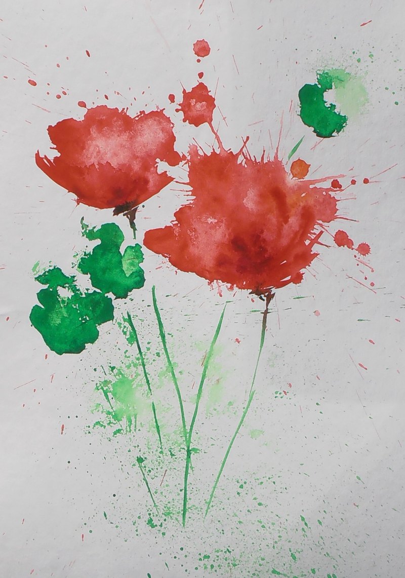 Кляксография акварелью