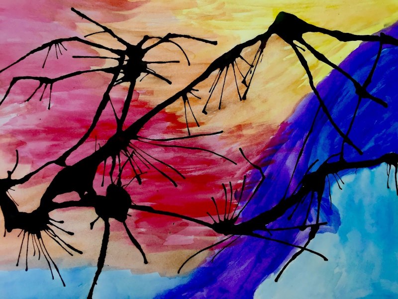 Кляксография акварелью