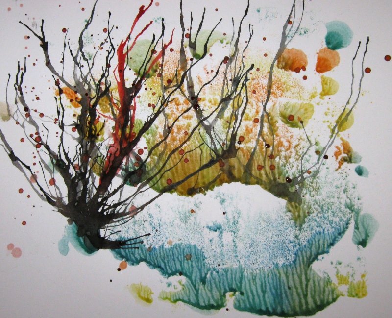 .«Весеннее дерево»(гляксография).