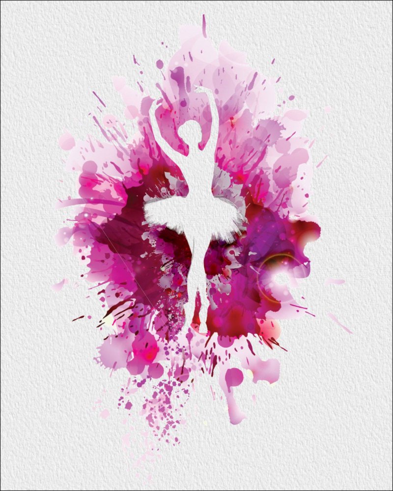 Акварельные цветы с брызгами