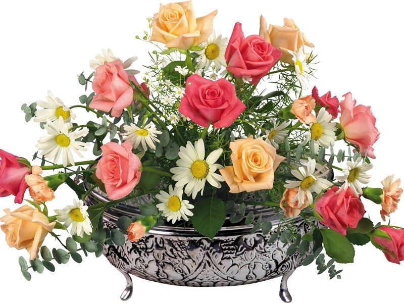 Мерцающие букеты цветов