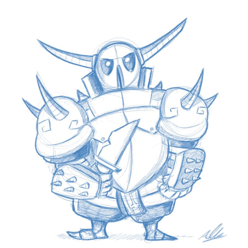 Раскраска клеш рояль ПЕККА