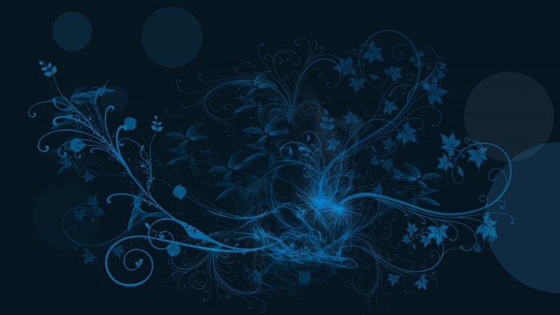 Синие узоры на черном фоне