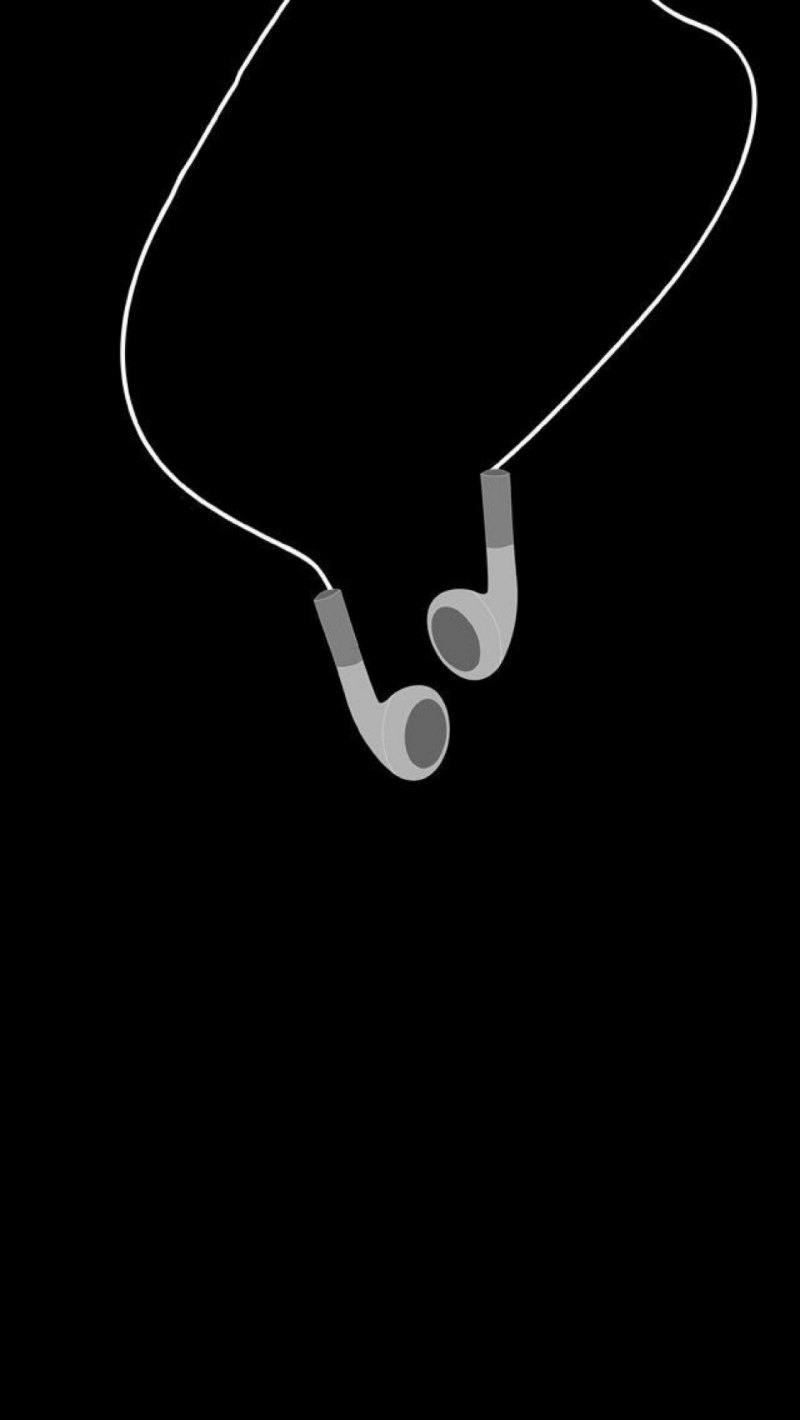 Наушники проводные на черном фоне