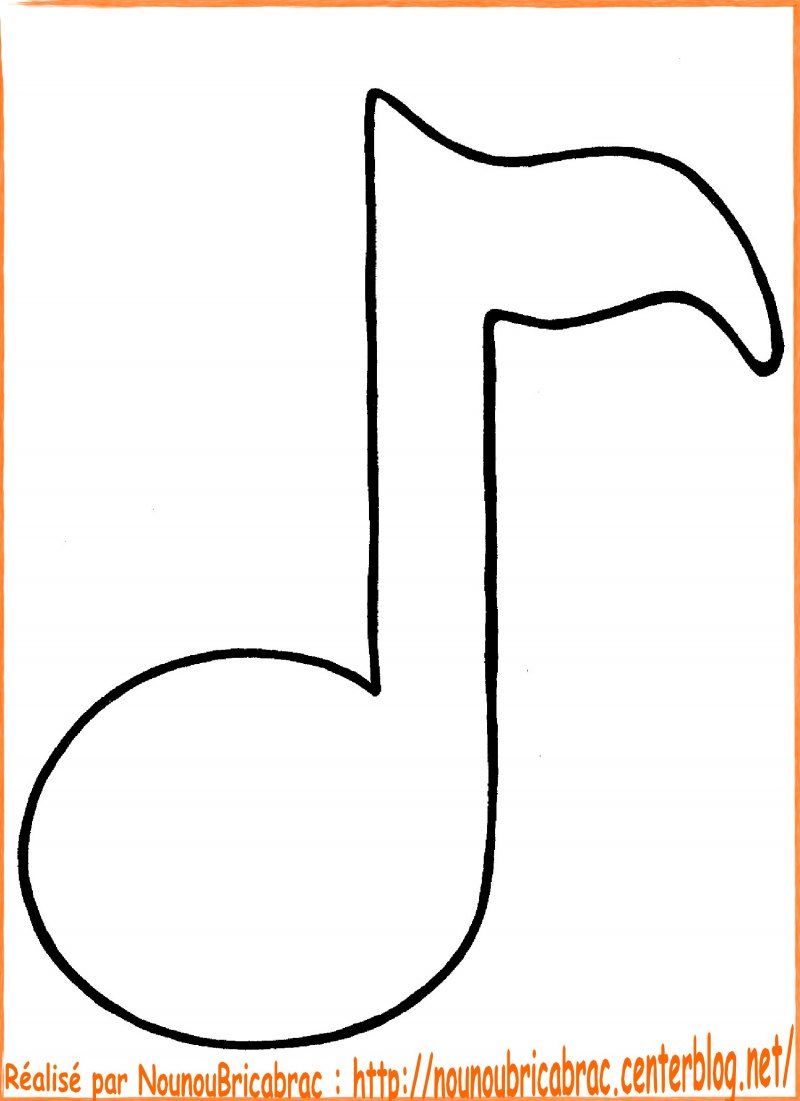 Шаблон нотки для детей