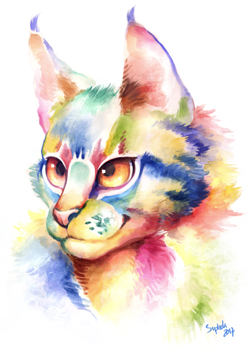 Мастер класс по живописи Радужный кот