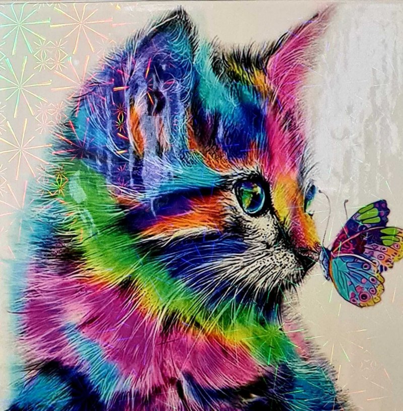 Радужный кот рисунок