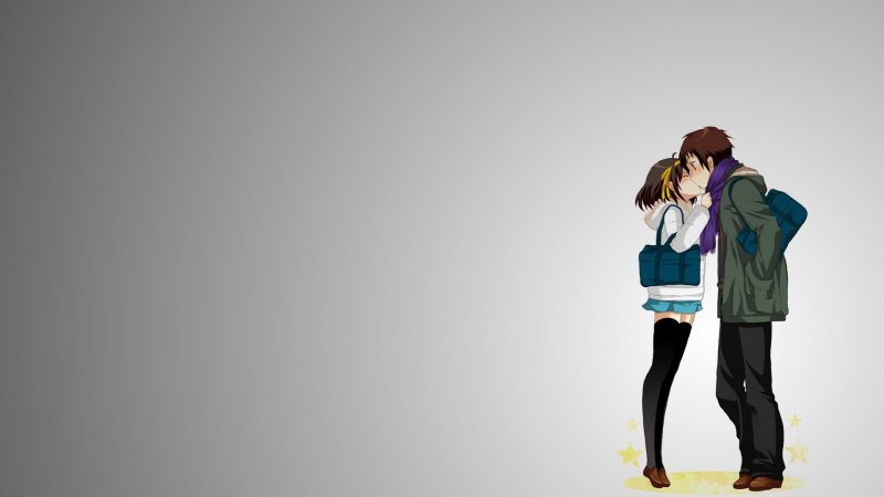 Аниме обои парень и девушка
